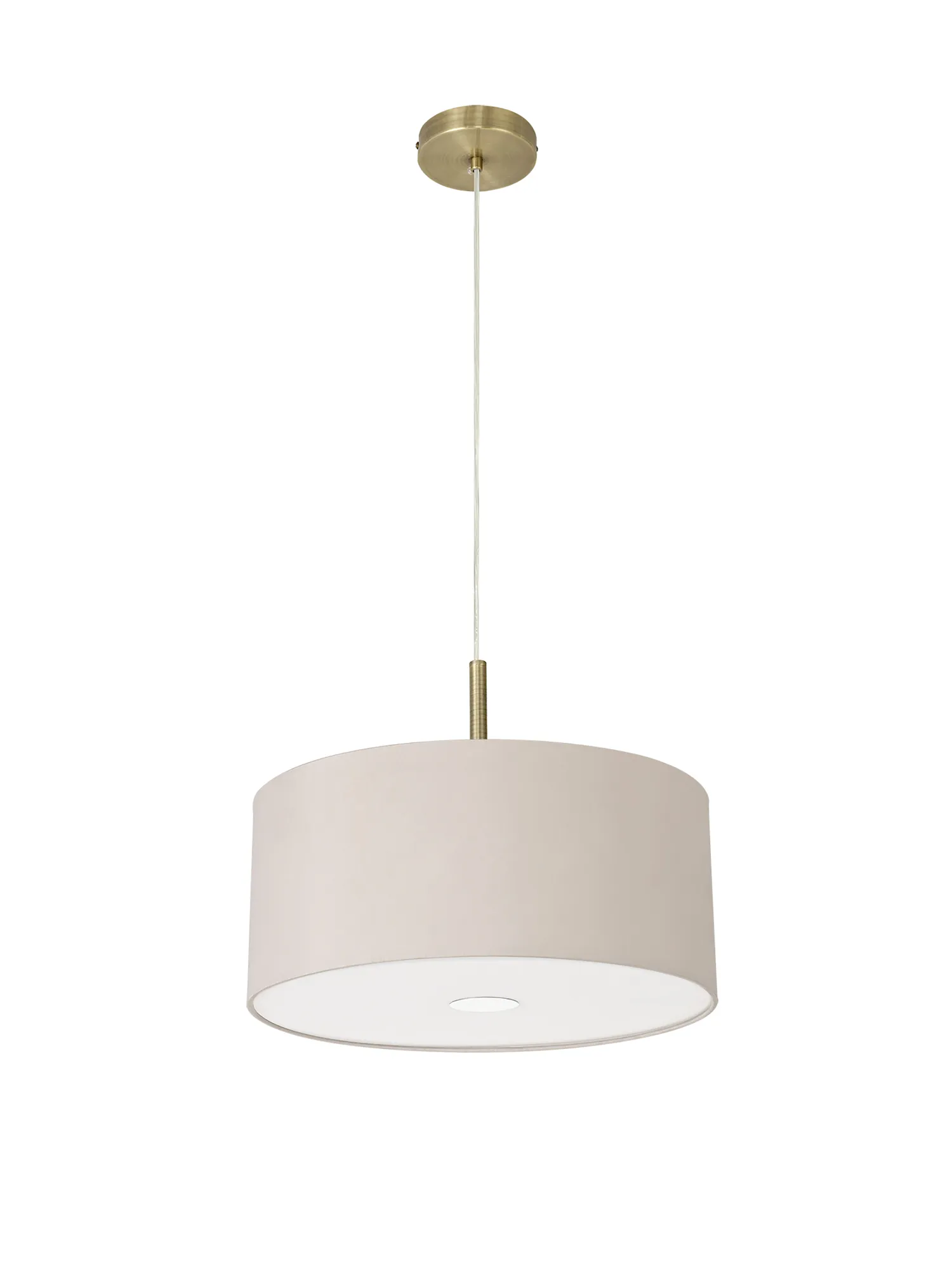 Baymont 40cm 3 Light Pendant Antique Brass, Nude Beige/Moonlight, Frosted Diffuser DK0390  Deco Baymont AB NU